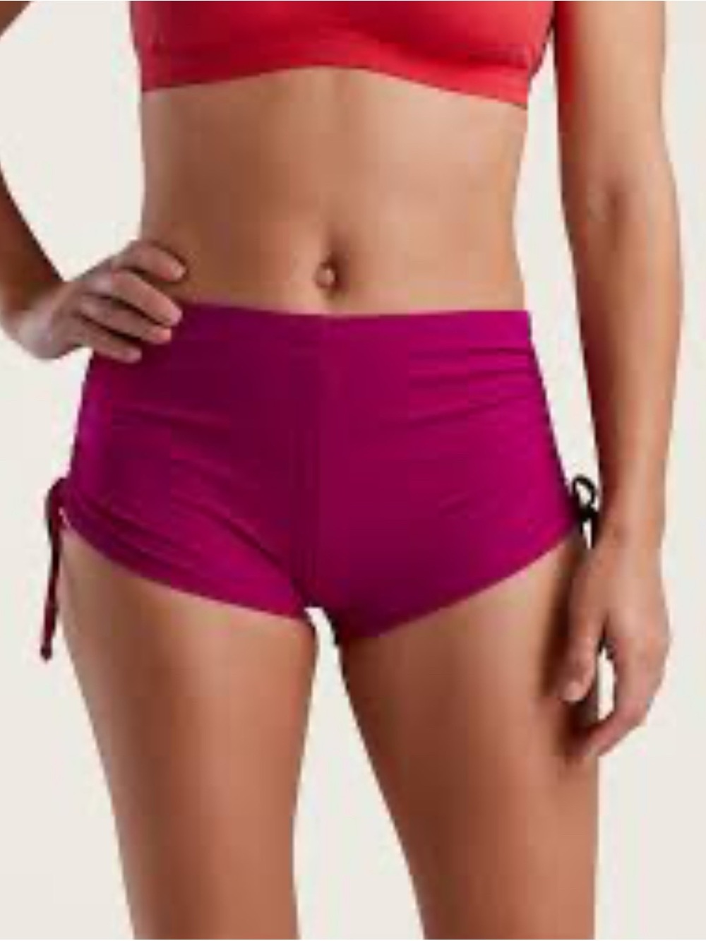 TITLE NINE Women’s High-Waist Swim Shorts in Magenta NWT